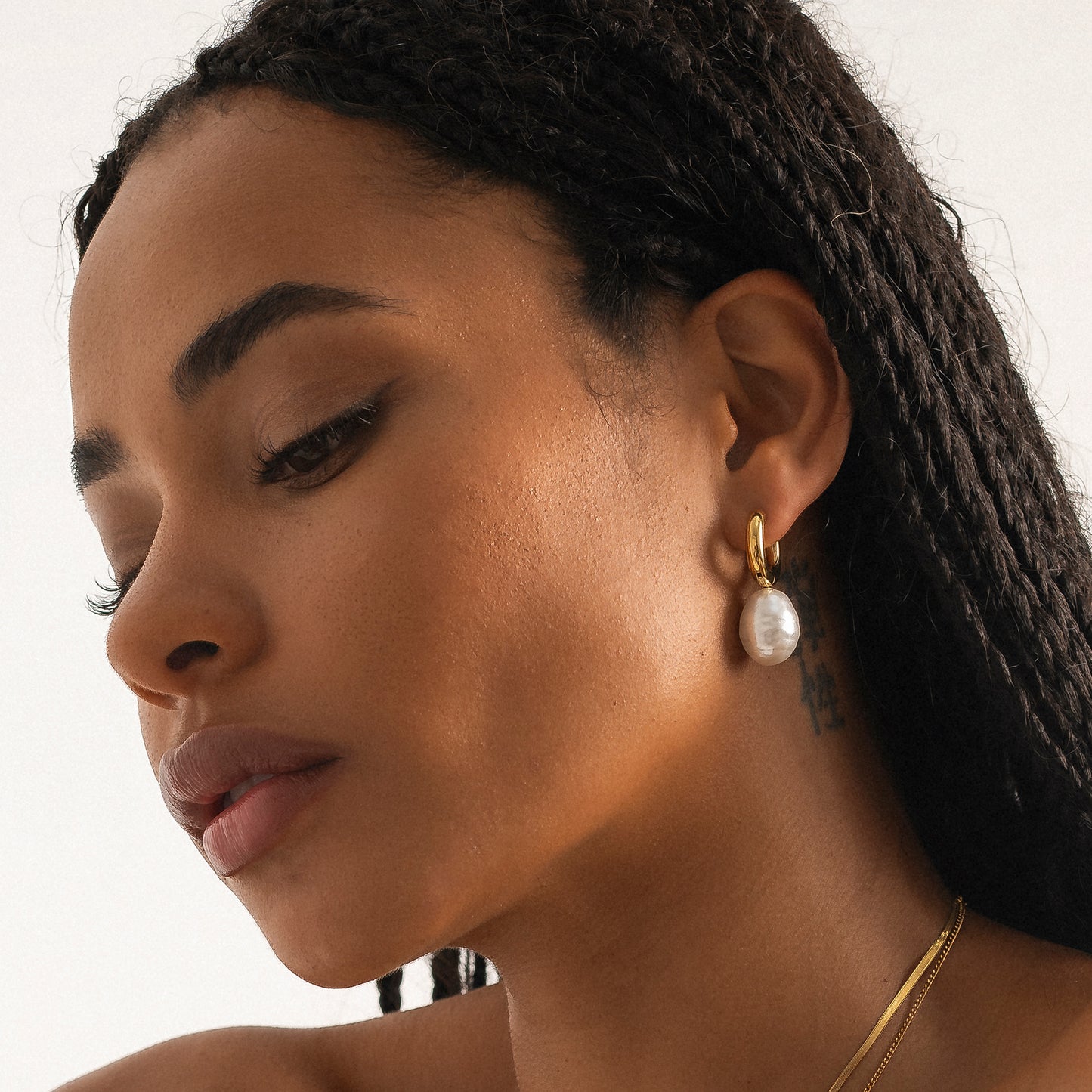 Pearly Hoop Earrings