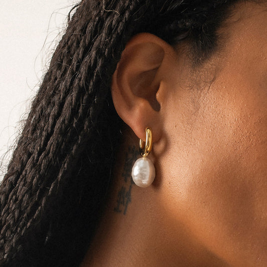 Pearly Hoop Earrings