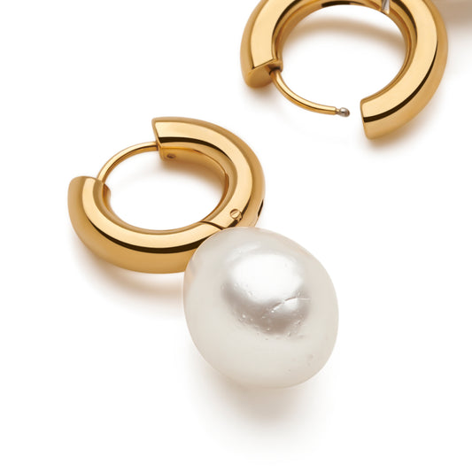 Pearly Hoop Earrings