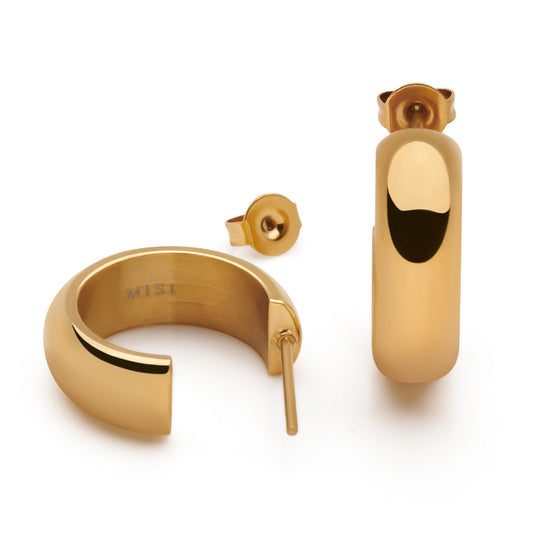 D-Shaped Hoop Earrings