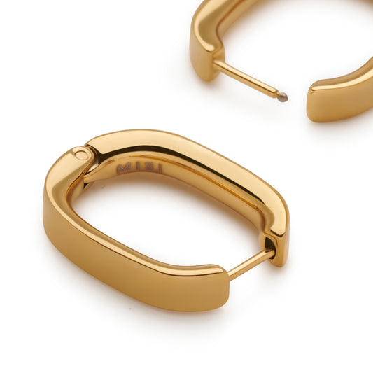 Flat Oval Hoop Earrings