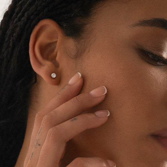 Solitaire Stud Earrings