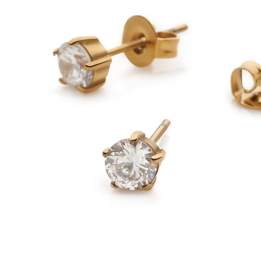 Solitaire Stud Earrings