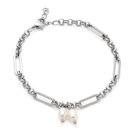 Paperlink Pearl Bracelet (Platinum)