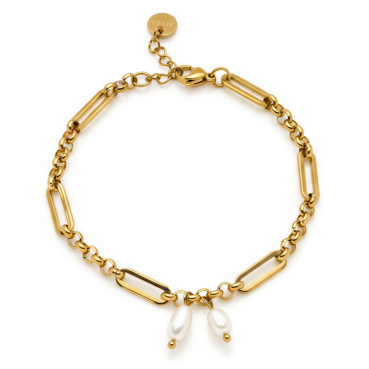 Paperlink Pearl Bracelet (Gold)