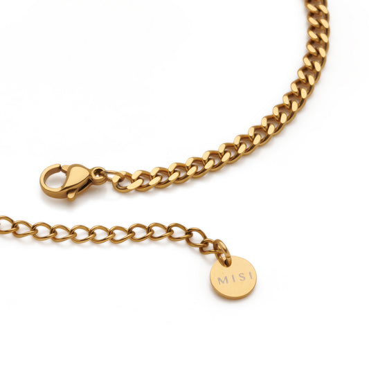 Sparkling Heart Curb Necklace