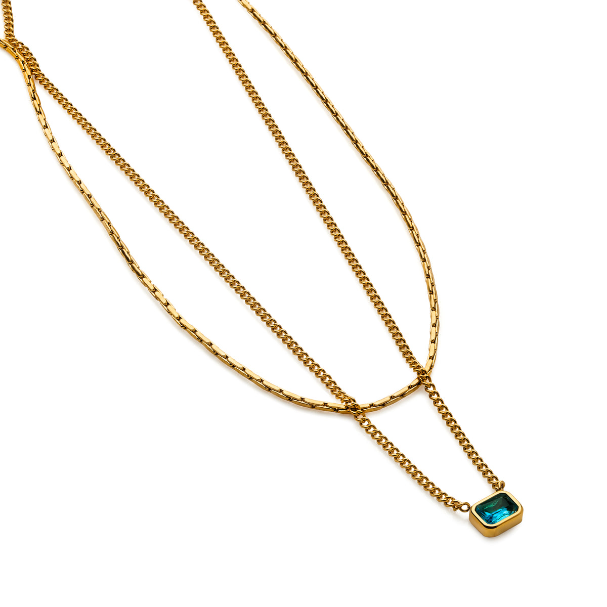 Layered Azure Necklace (Gold)
