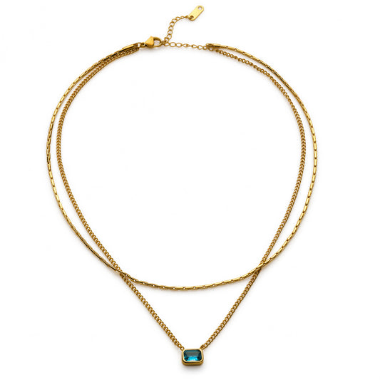 Layered Azure Necklace (Gold)