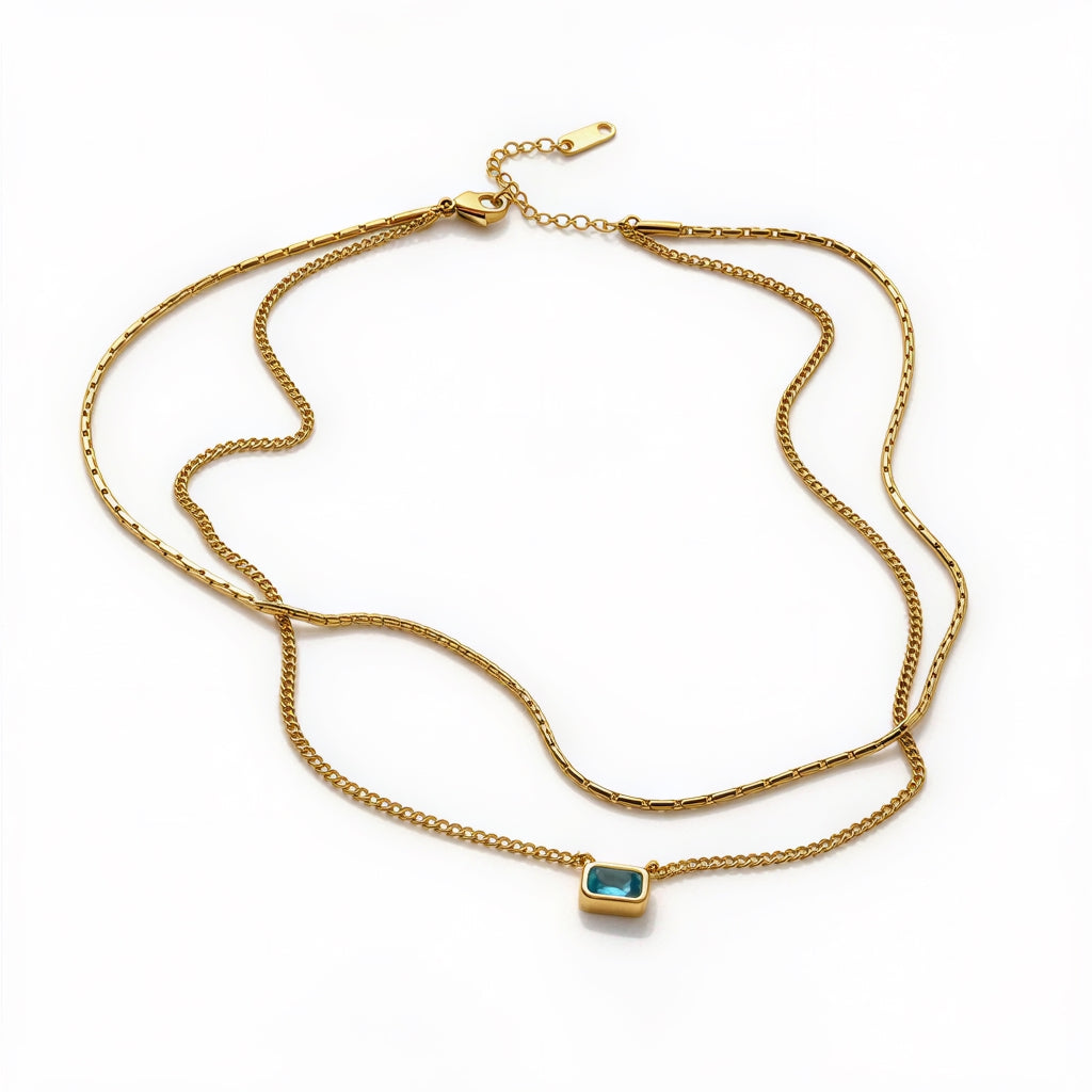Layered Azure Necklace (Gold)