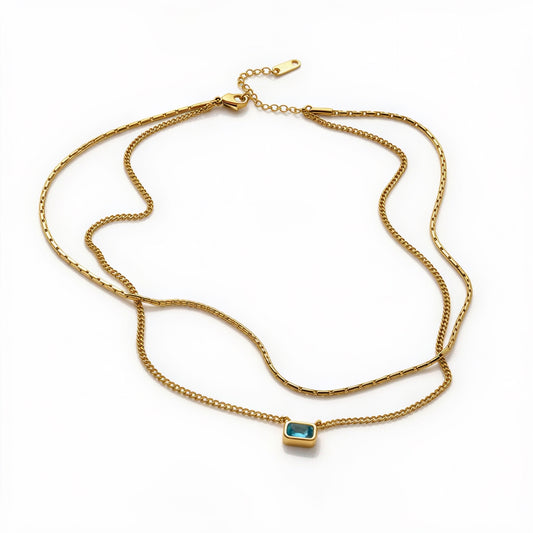 Layered Azure Necklace (Gold)