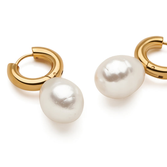Pearly Hoop Earrings