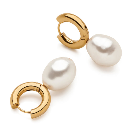 Pearly Hoop Earrings