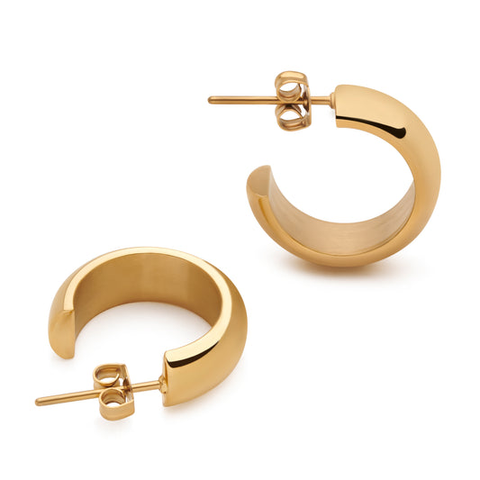 D-Shaped Hoop Earrings