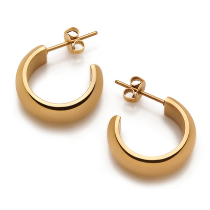 D-Shaped Hoop Earrings