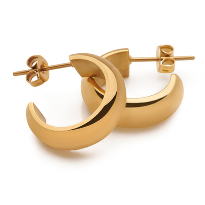 D-Shaped Hoop Earrings