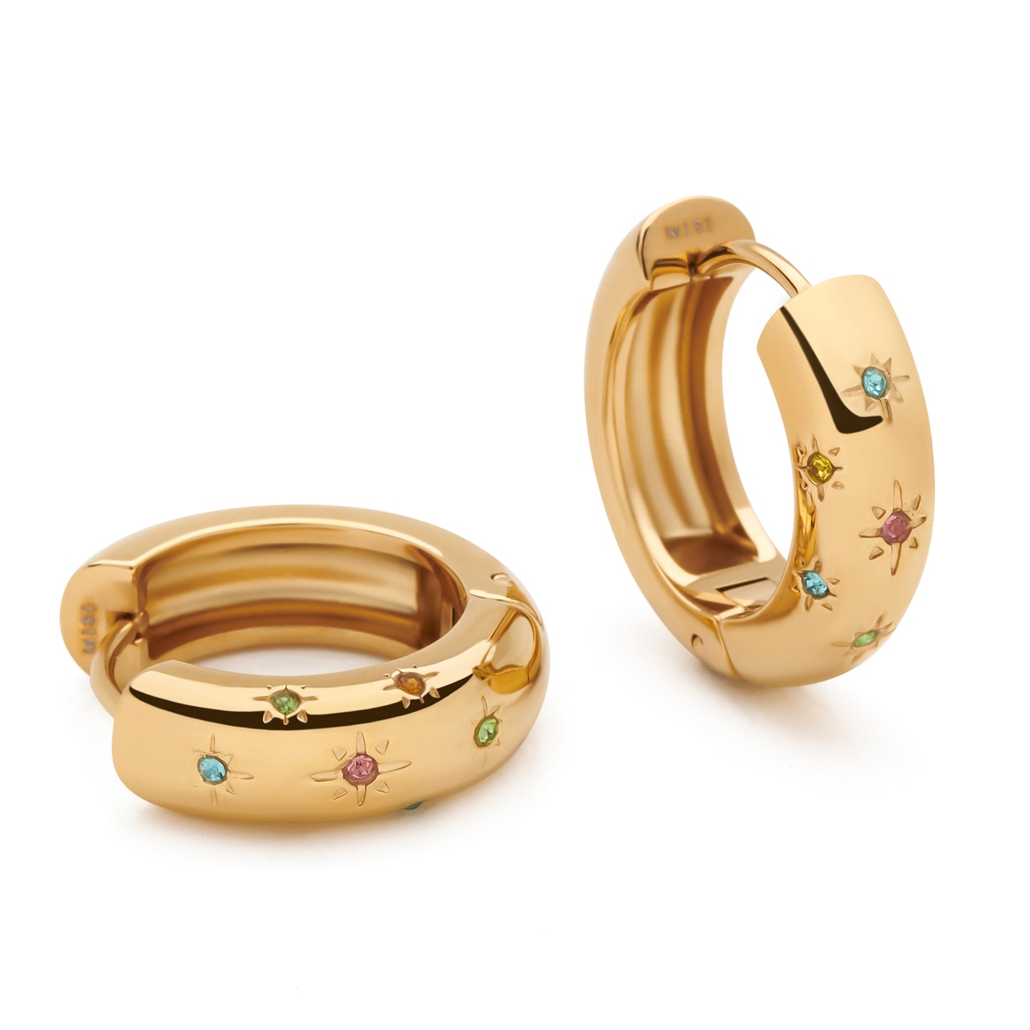 Rainbow Spark Hoops