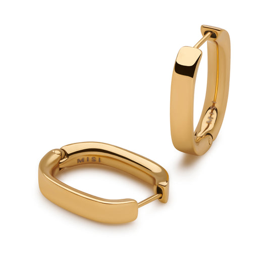 FLAT OVAL HOOP EARRINGS