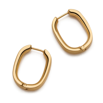 Flat Oval Hoop Earrings