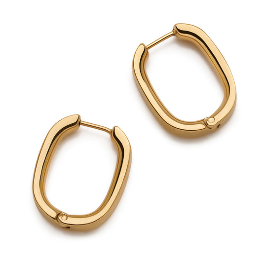 Flat Oval Hoop Earrings
