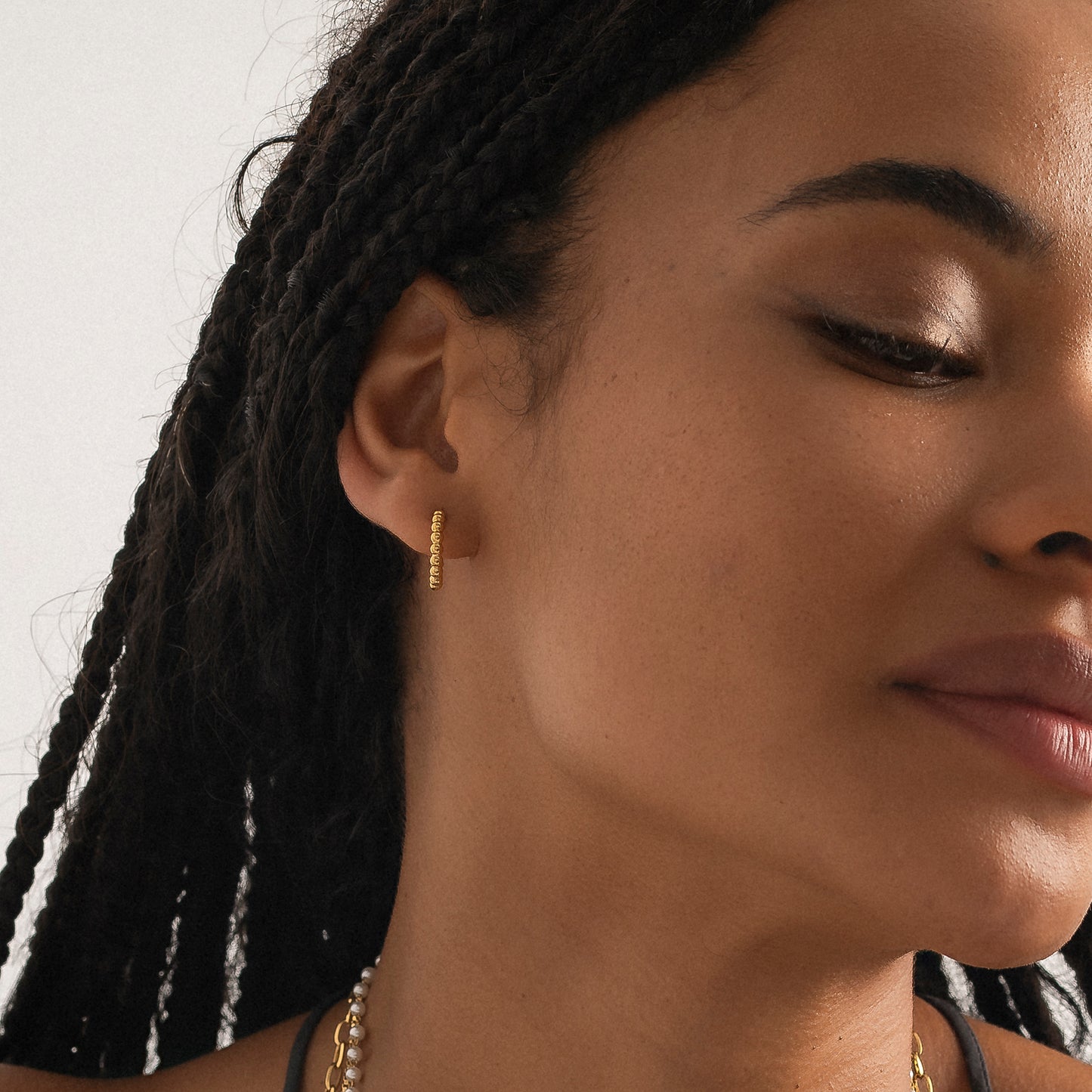 BEAD HOOP EARRINGS