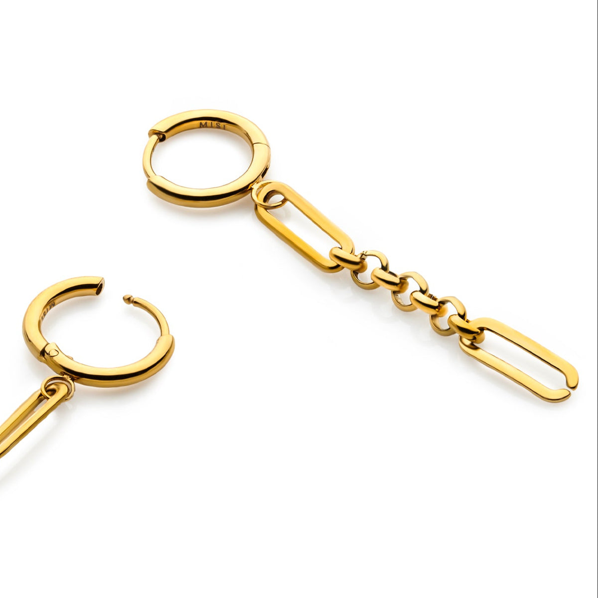 Paperlink Drop Hoops (Gold)