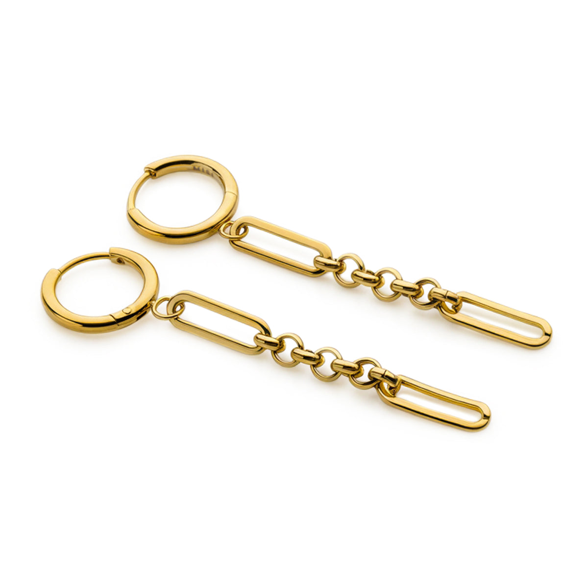 Paperlink Drop Hoops (Gold)