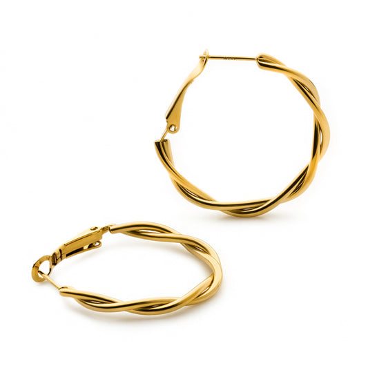 Twist Hoops (Gold)