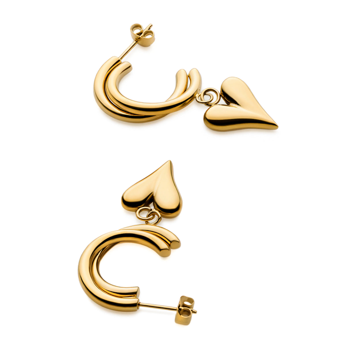 Love Charm Hoops (Gold)