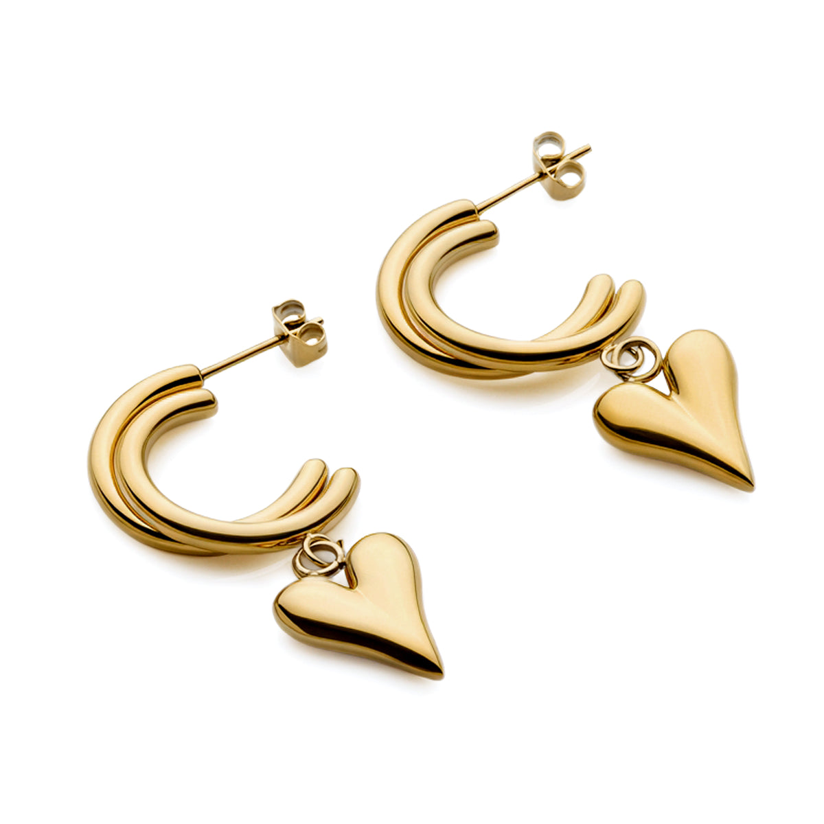 Love Charm Hoops (Gold)