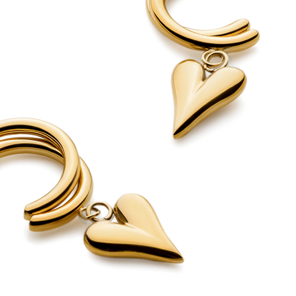 Love Charm Hoops (Gold)