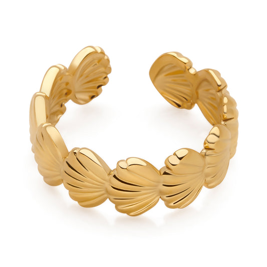 Gold Shells Adjustable Ring