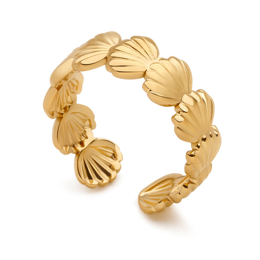 Gold Shells Adjustable Ring