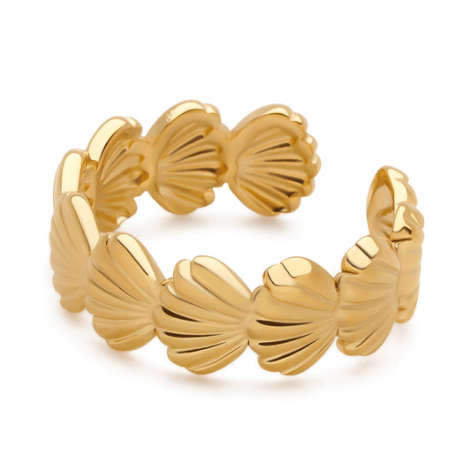 GOLD SHELLS ADJUSTABLE RING
