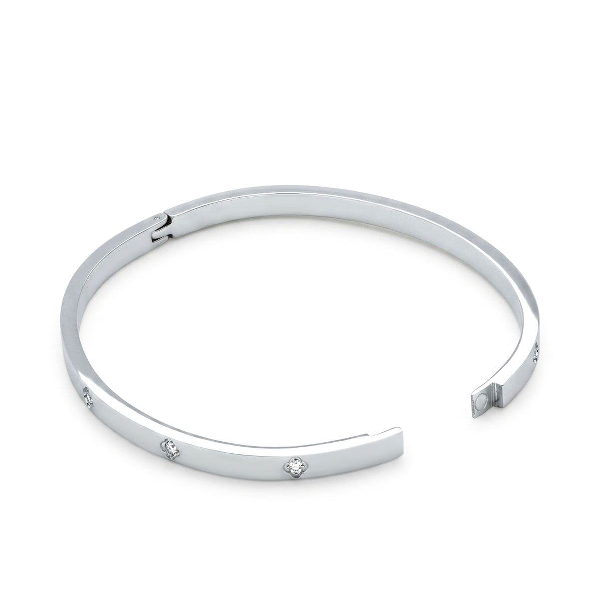Sparkling Clover Bangle (Platinum)