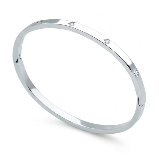 Sparkling Clover Bangle (Platinum)