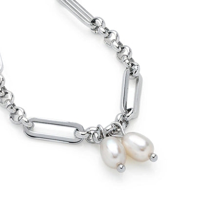 Paperlink Pearl Bracelet (Platinum)
