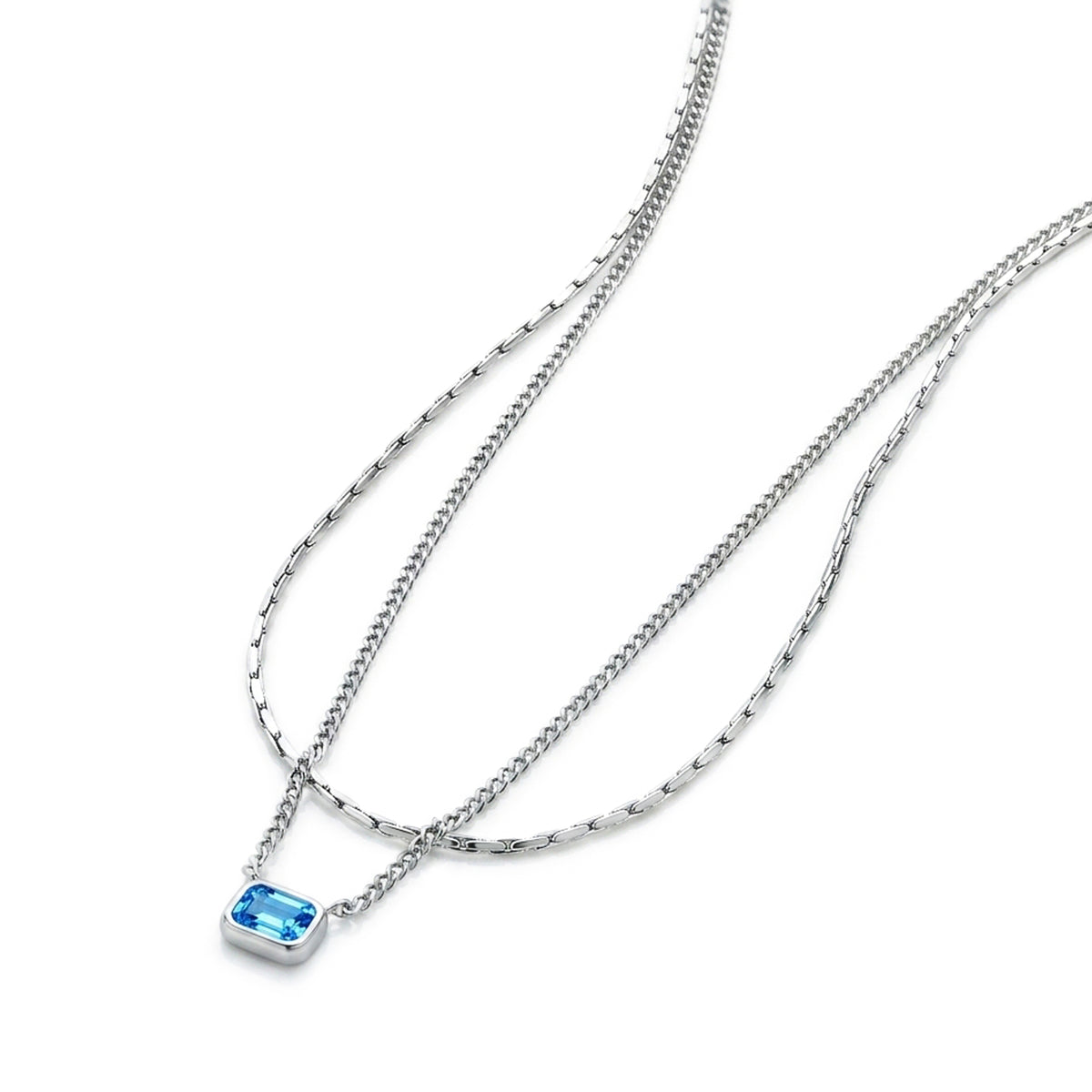 Layered Azure Necklace (Platinum)