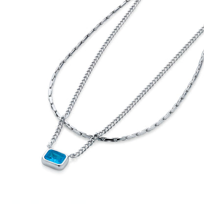 Layered Azure Necklace (Platinum)