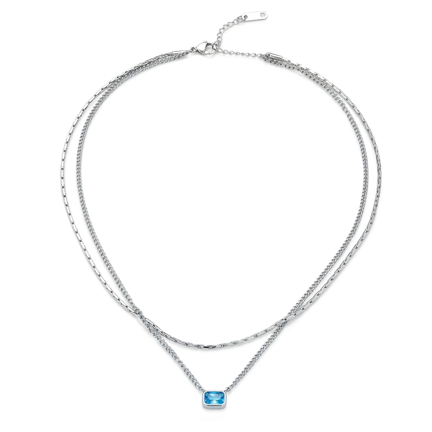 Layered Azure Necklace (Platinum)