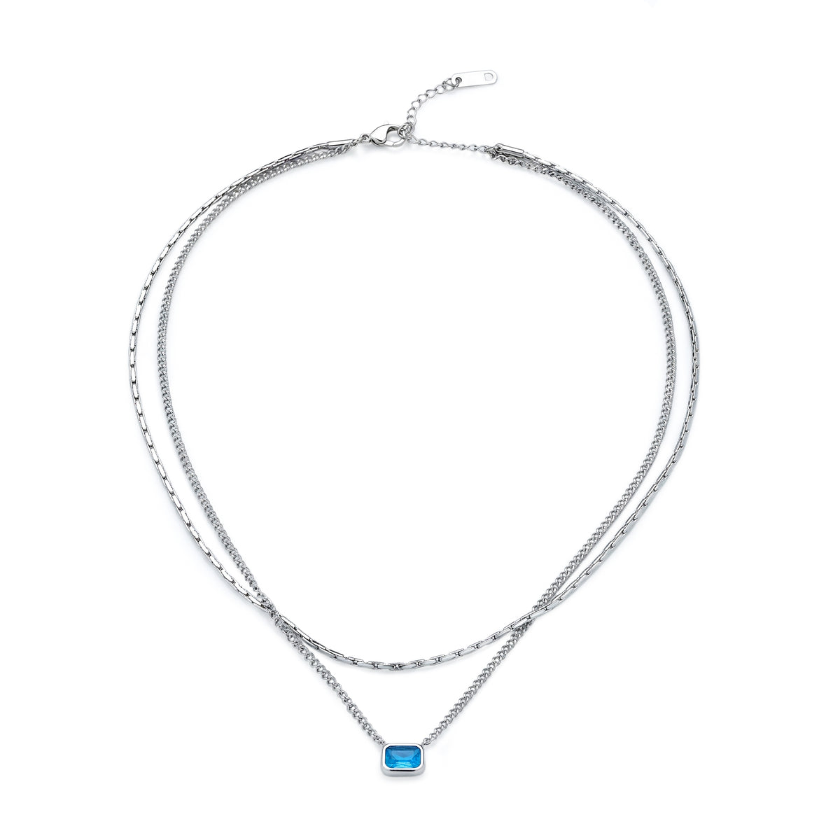 Layered Azure Necklace (Platinum)
