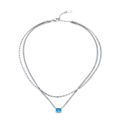 Layered Azure Necklace (Platinum)