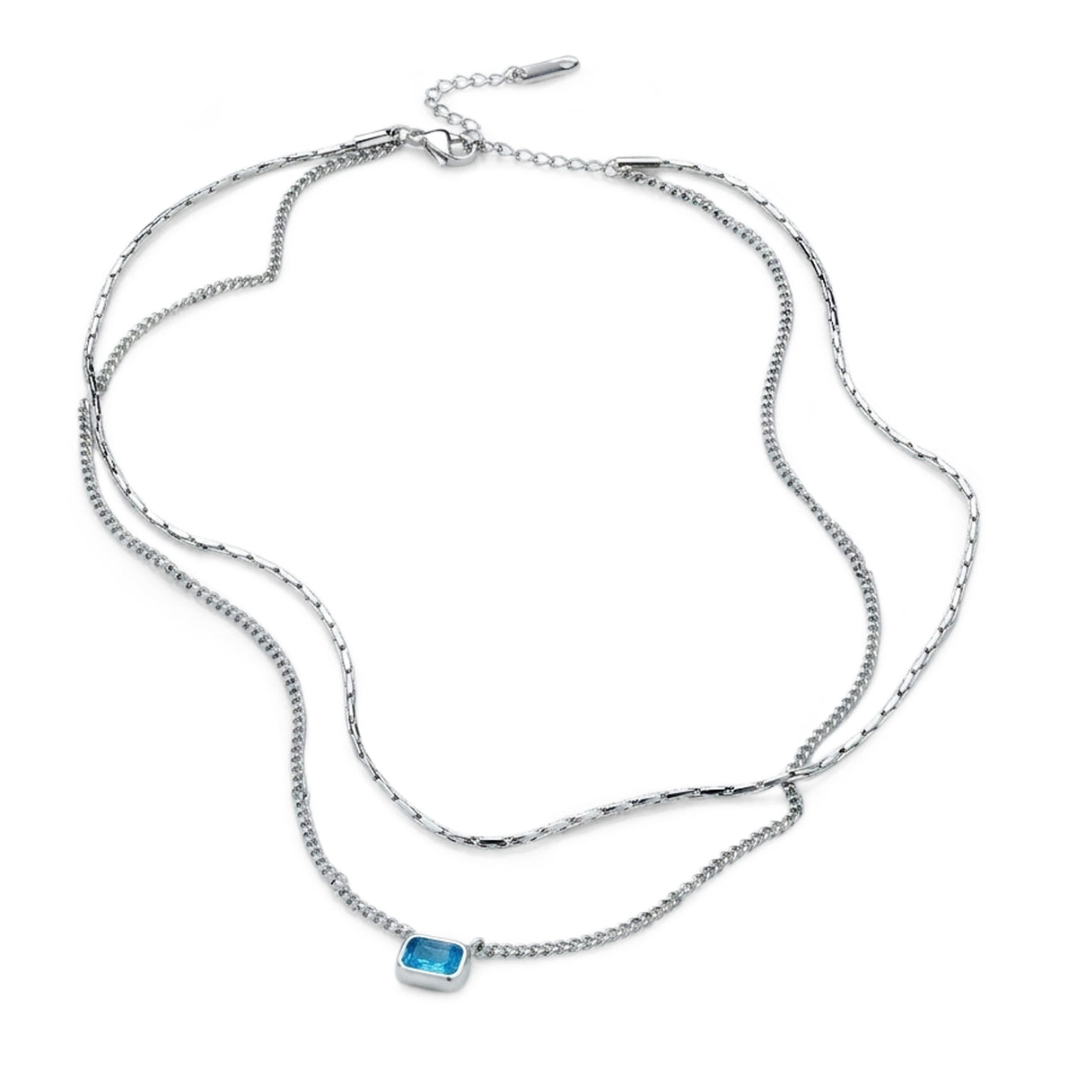Layered Azure Necklace (Platinum)