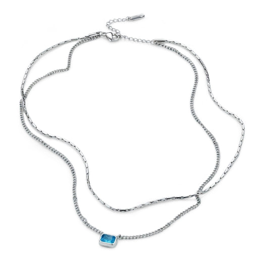 Layered Azure Necklace (Platinum)