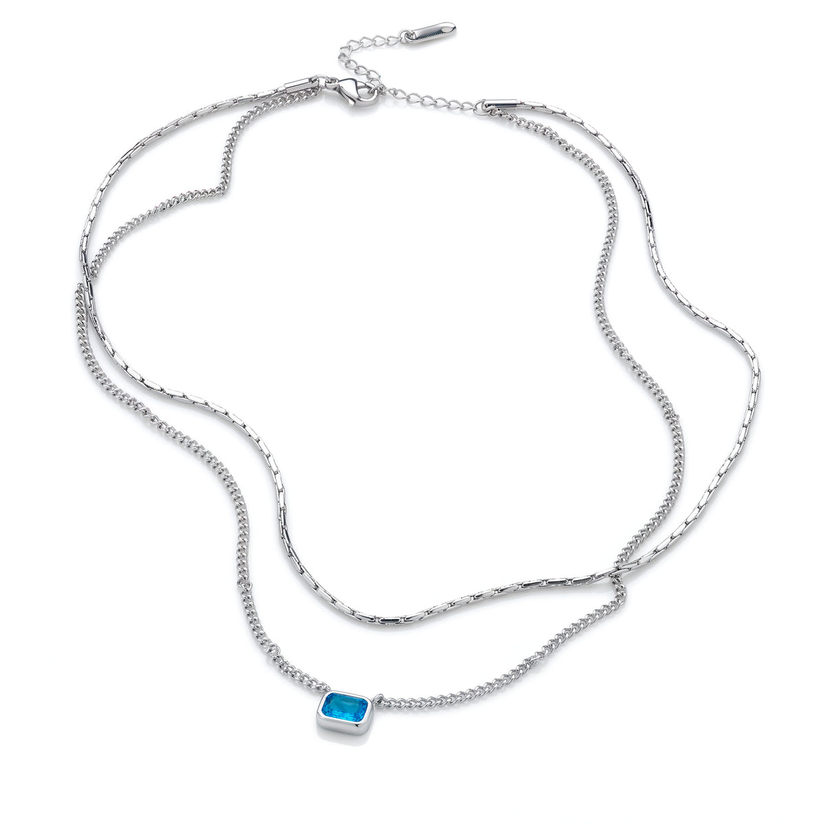 Layered Azure Necklace (Platinum)
