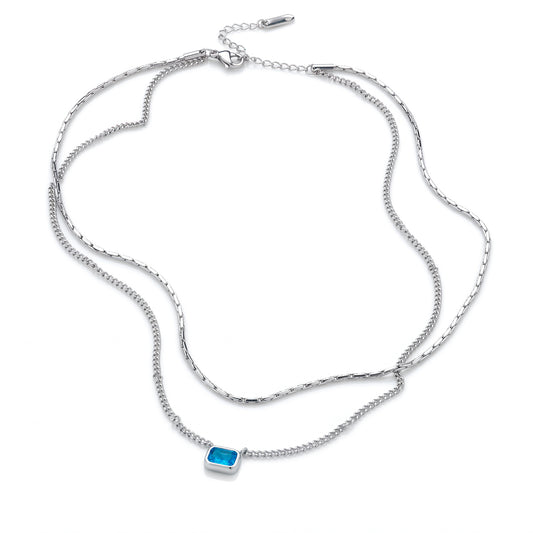 Layered Azure Necklace (Platinum)