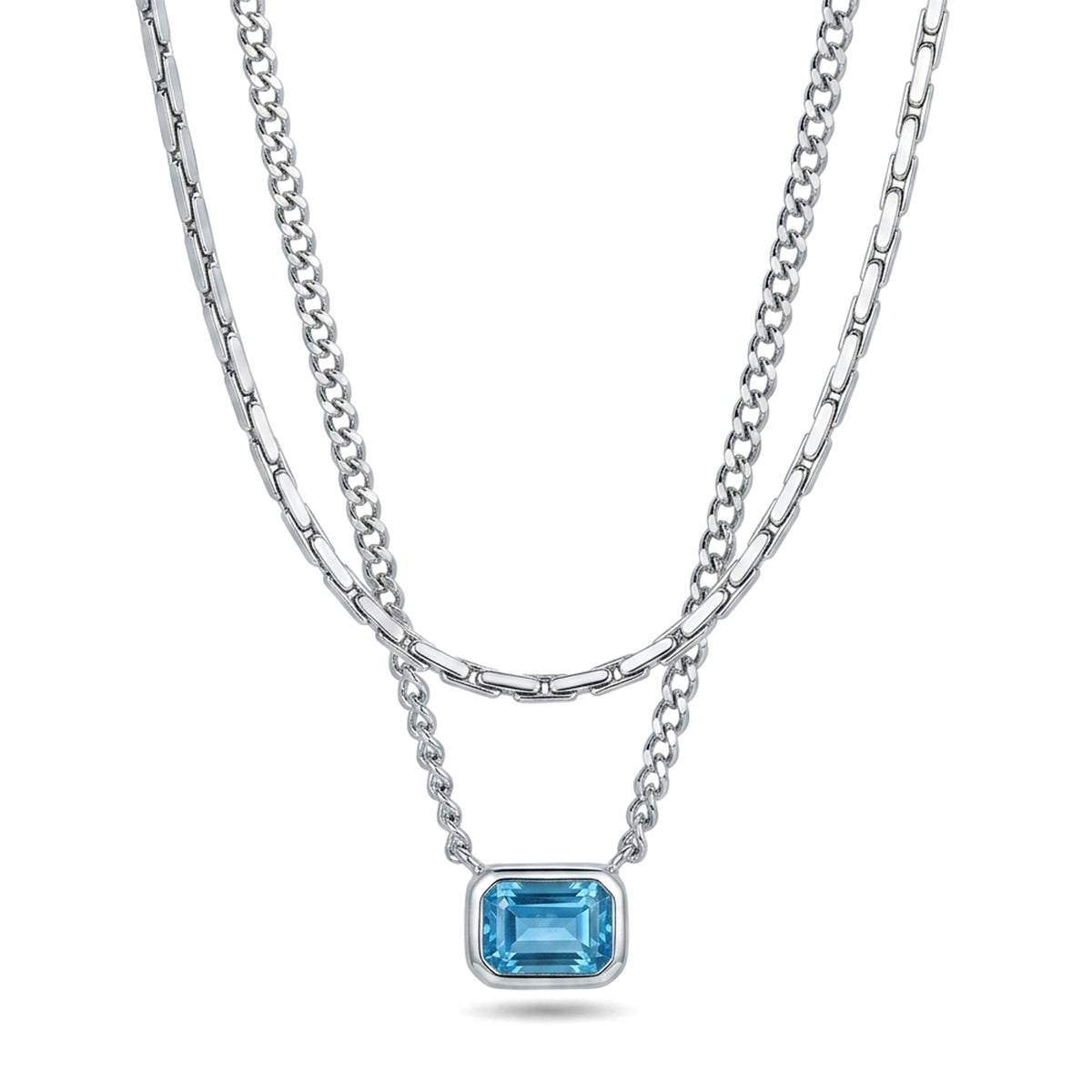 Layered Azure Necklace (Platinum)