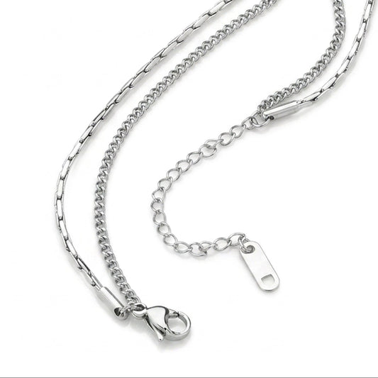 Layered Azure Necklace (Platinum)