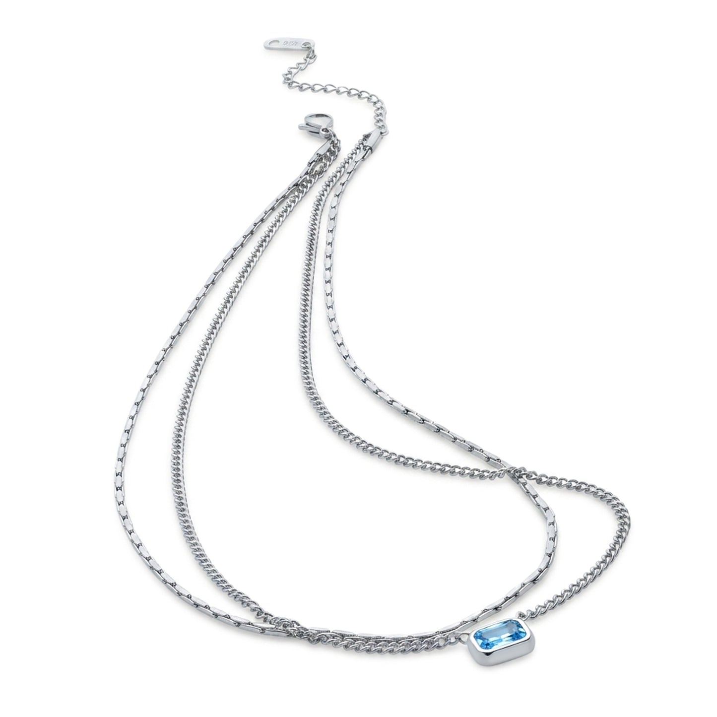 Layered Azure Necklace (Platinum)