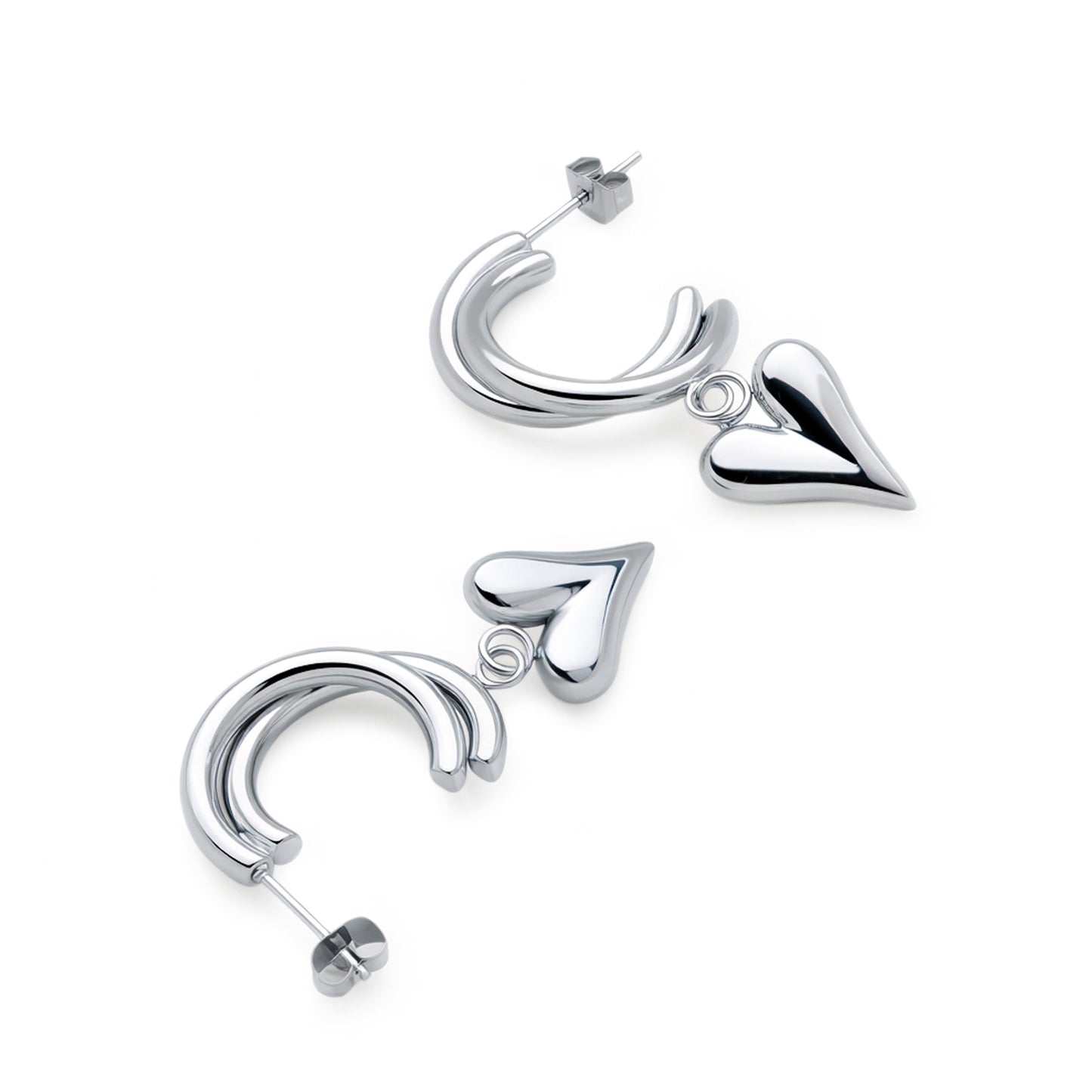 Love Charm Hoops (Platinum)