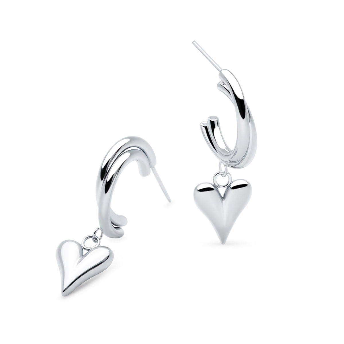 Love Charm Hoops (Platinum)